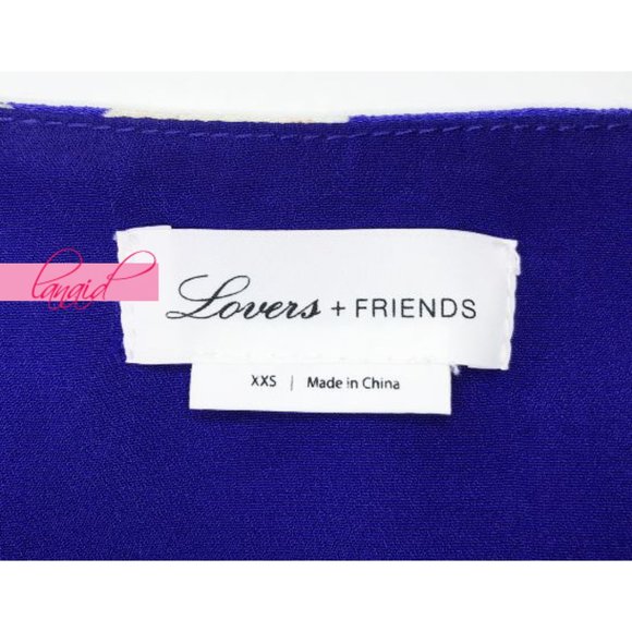 Lovers + Friends Joyce Top Feeling Blue Floral Wrap Lace Belted V-Neck Cami Tank - Picture 5 of 7